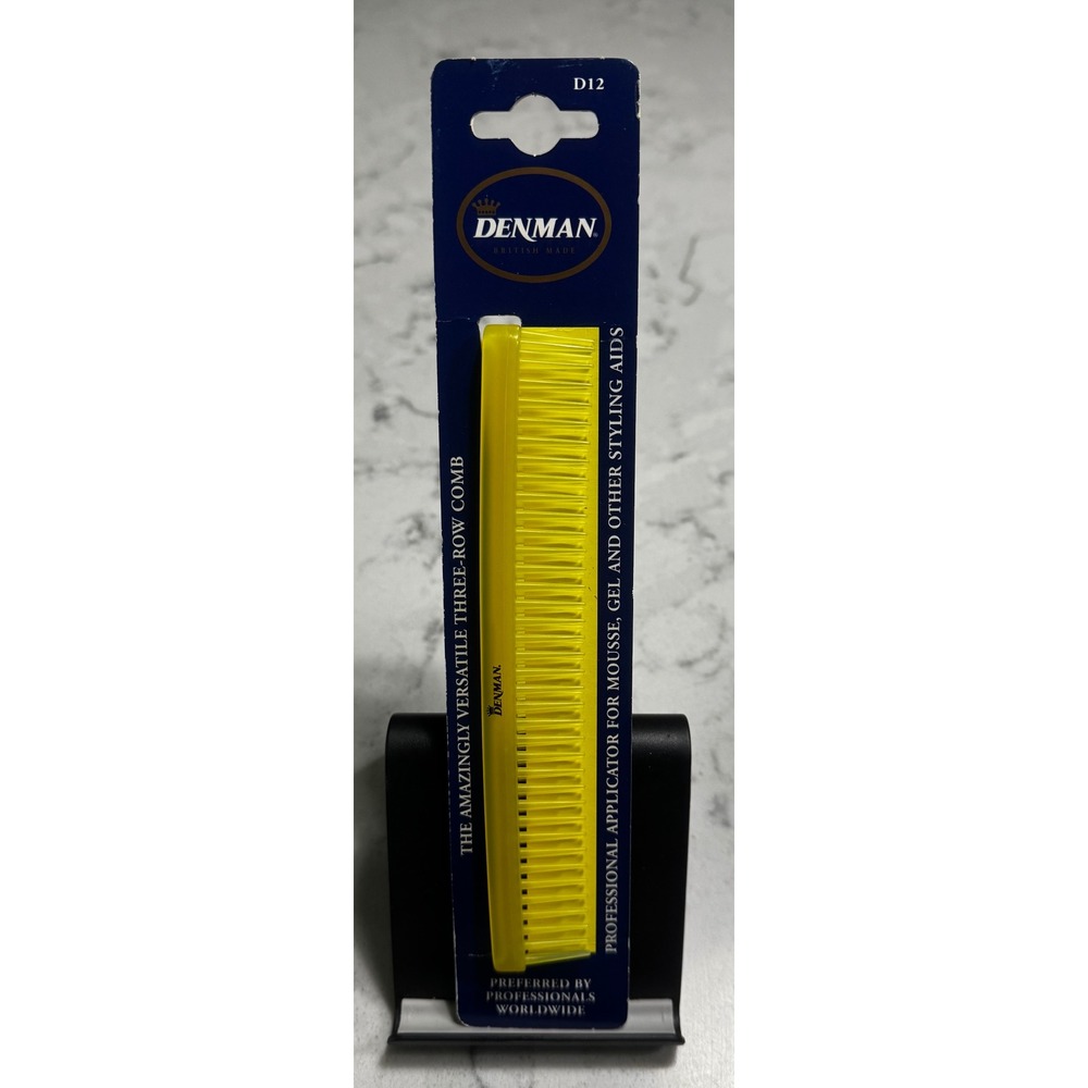 Denman D12 Three-Row Detangle & Tease Styling Comb NEW Made in UK